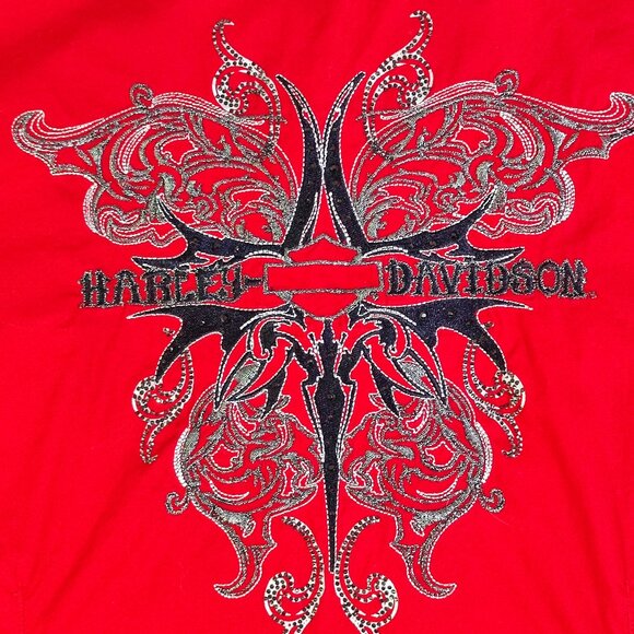 Harley-Davidson western shirt women's XXL red double side decorated, embroidered - Picture 6 of 12